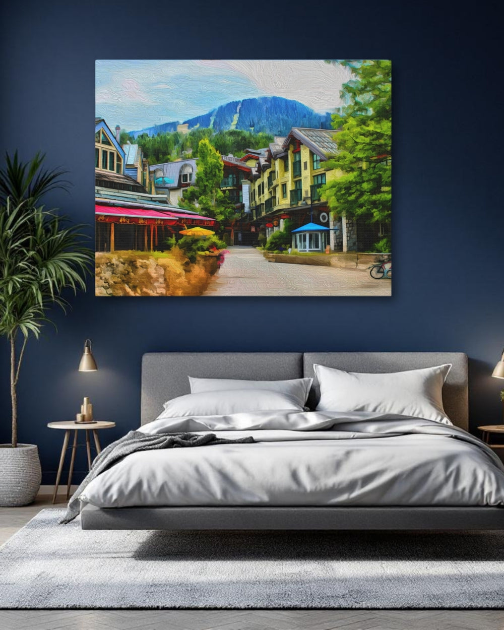 Whistler, British Columbia | Mountain Village Pedestrian Plaza | Original Series Gallery Canvas detail