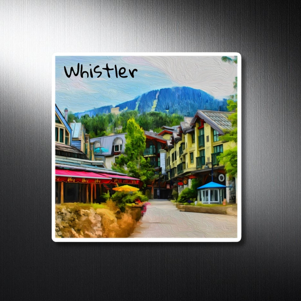 Whistler, British Columbia | Mountain Village Pedestrian Plaza | Original Series Decorative Magnet