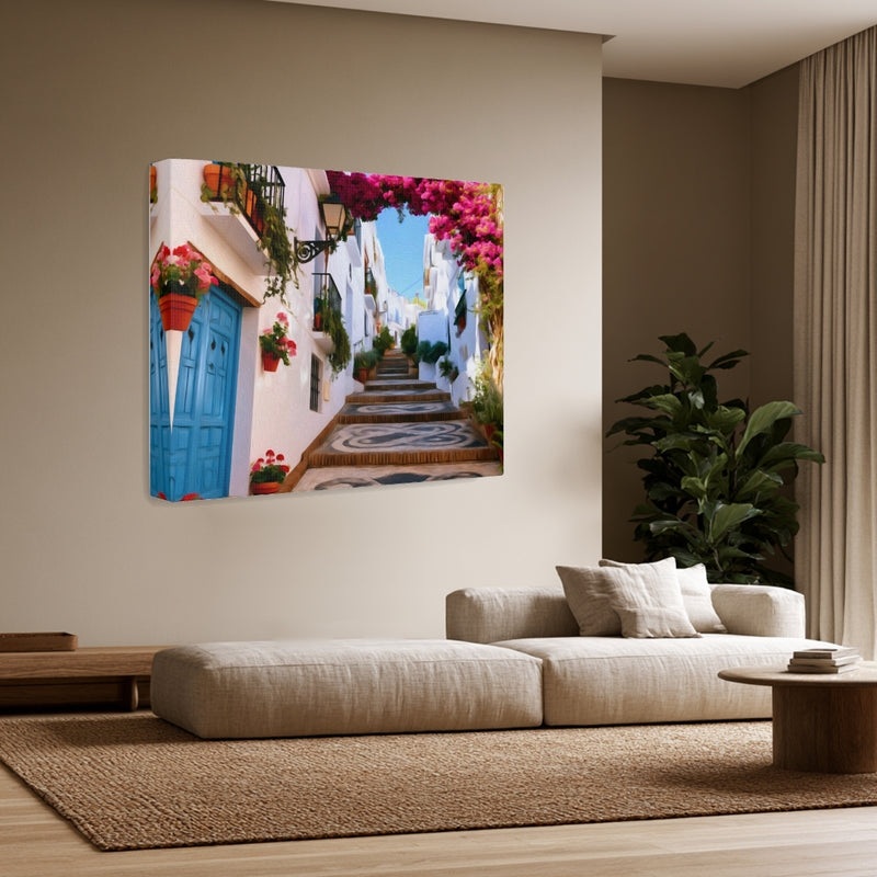 Frigiliana Narrow Cobblestone Street — White Villages of Andalusia, Spain, view 3