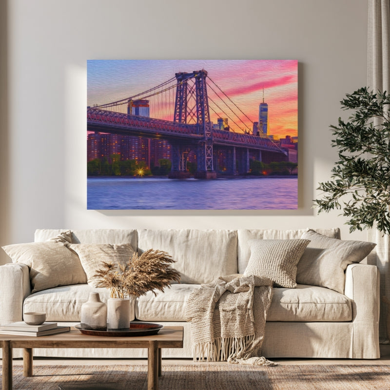 Williamsburg Bridge at Sunset — Williamsburg, Brooklyn, view 1