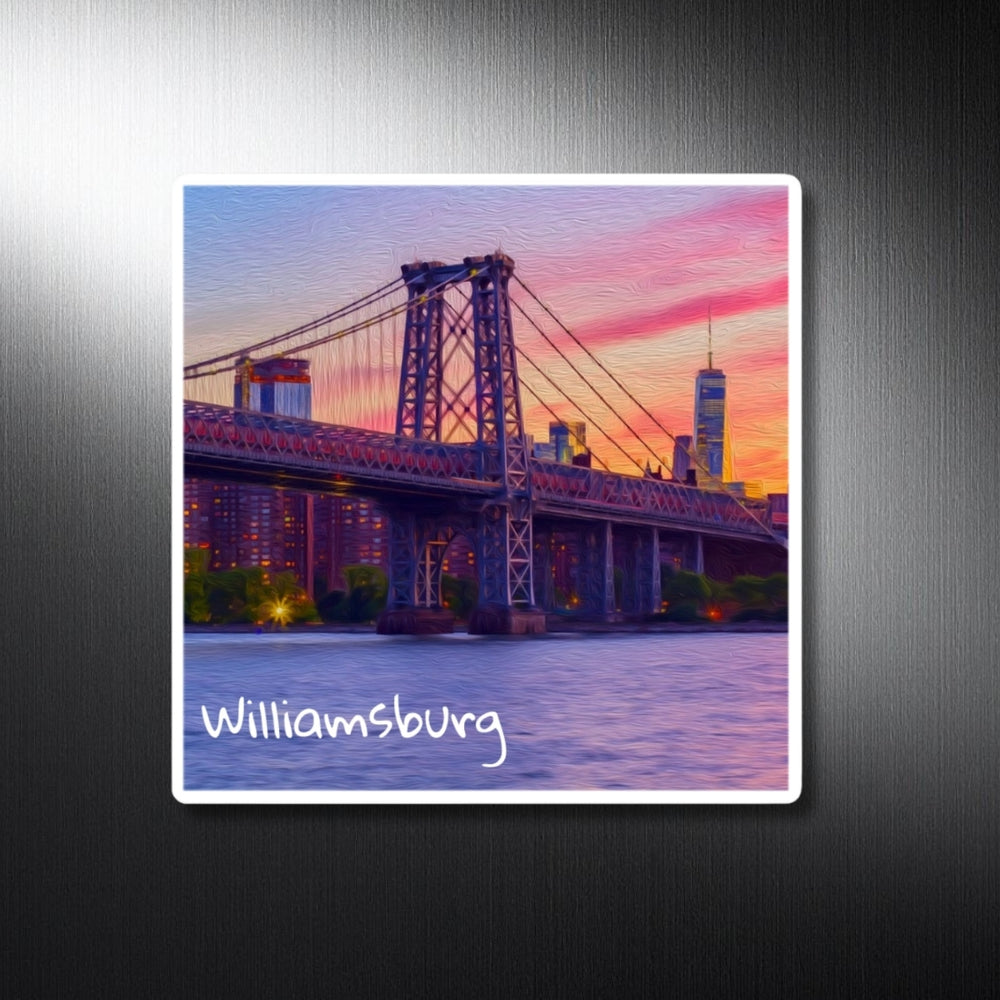 Williamsburg, Brooklyn | Williamsburg Bridge at Sunset | Original Series Decorative Magnet