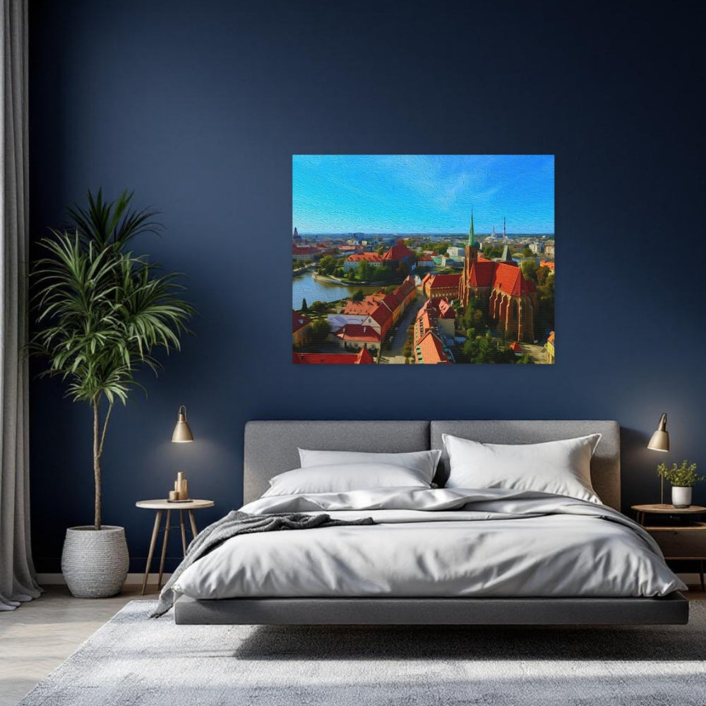 Wroclaw, Poland | Wroclaw Cathedral Island View | Original Series Gallery Canvas detail