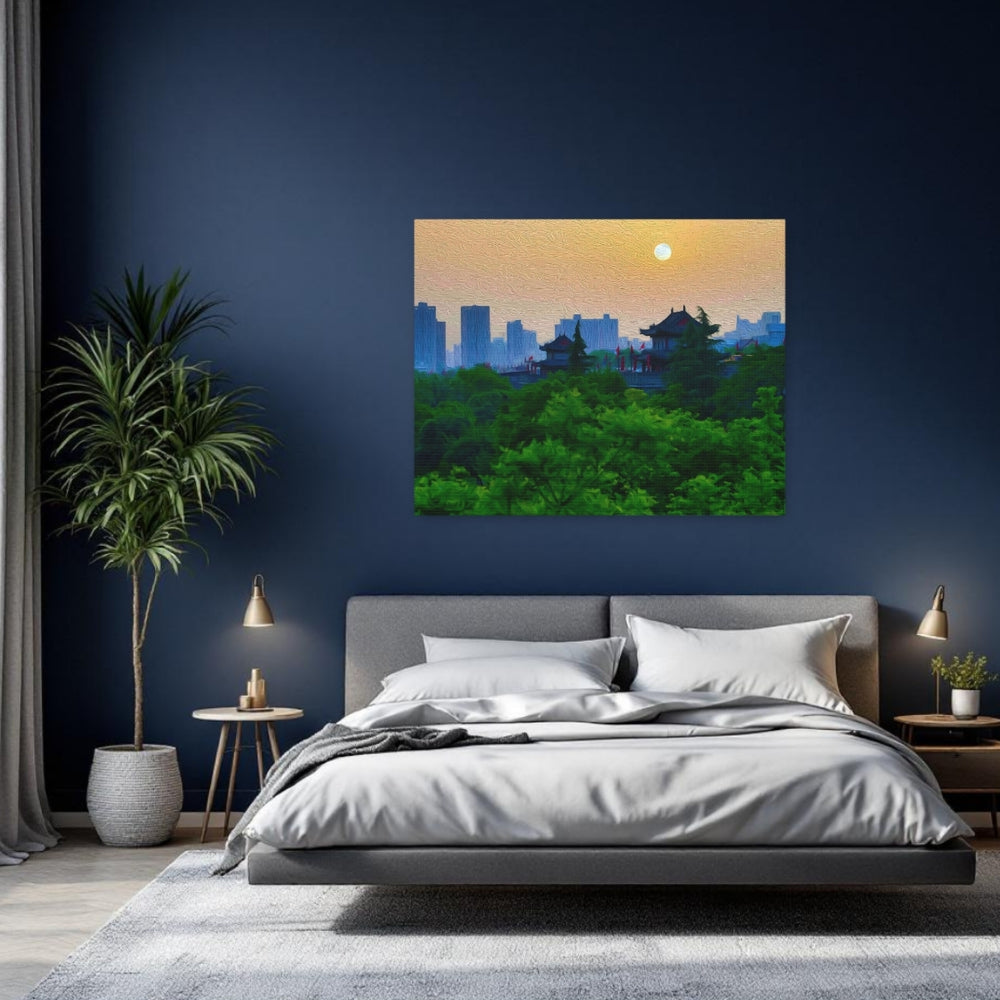 Xi'an, China | Ancient Pagodas Meet Skyline | Original Series Gallery Canvas detail
