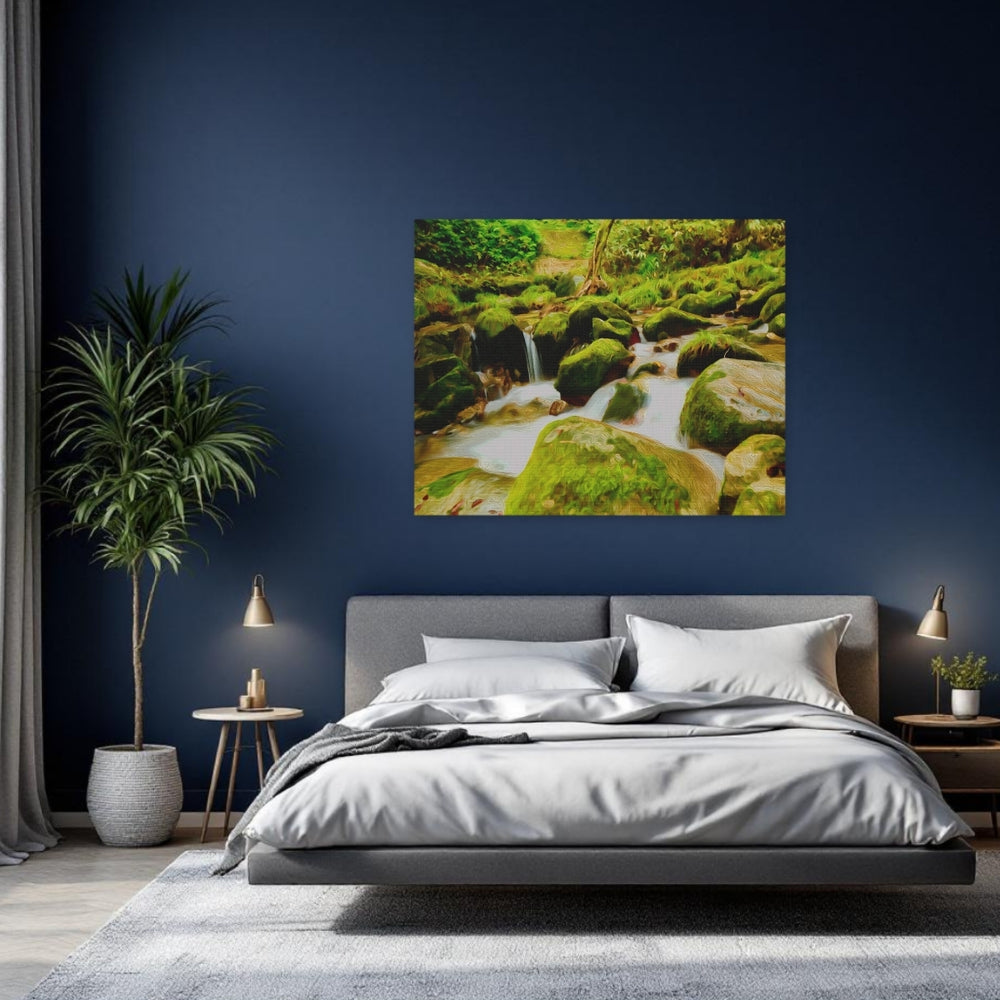 Yakushima, Japan | Ancient Forest Stream Cascade | Original Series Gallery Canvas detail