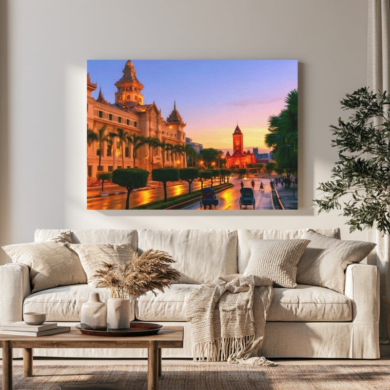 Yangon Colonial Boulevard Dusk — Yangon, Myanmar, view 1