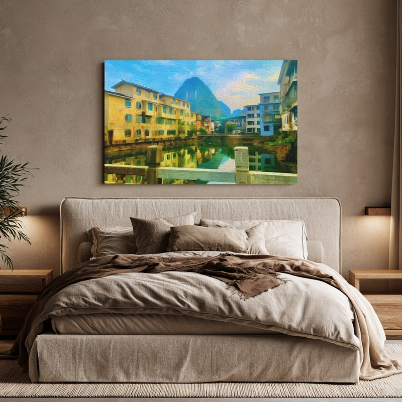 Canal Reflections And Karst Peak — Yangshuo, China, view 6