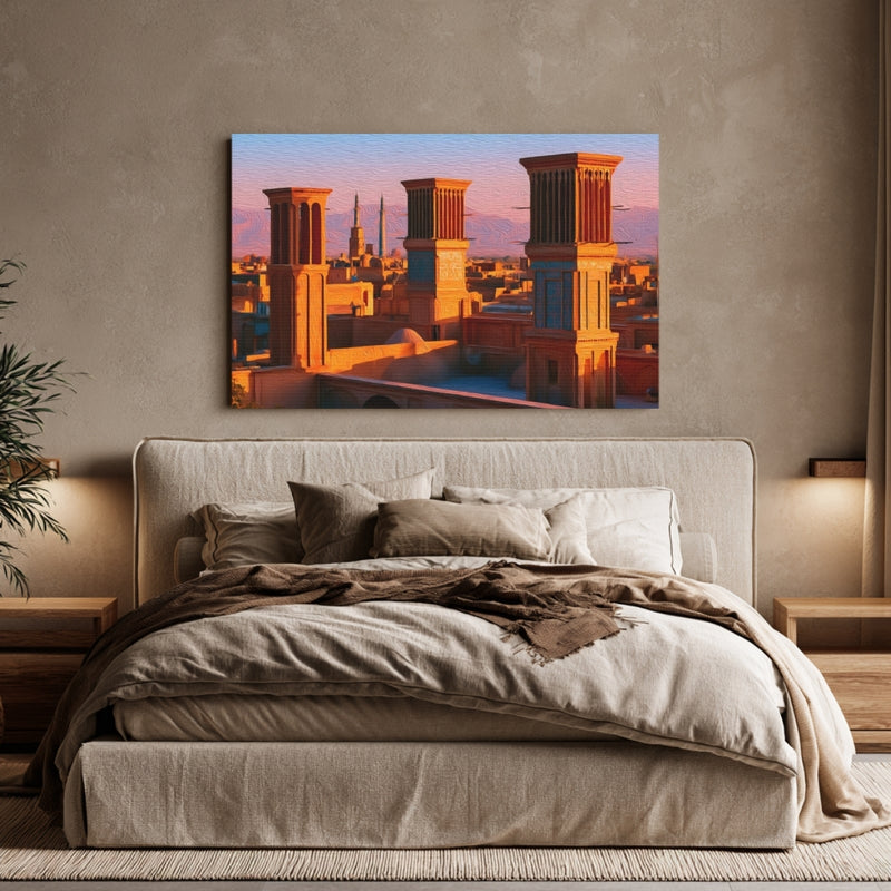 Ancient Windtower Skyline — Yazd, Iran, view 6