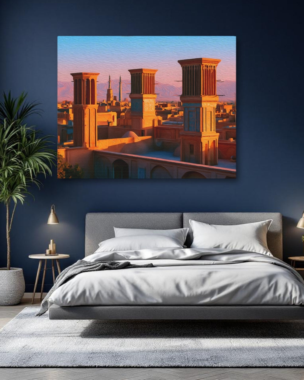 Yazd, Iran | Ancient Windtower Skyline | Original Series Gallery Canvas detail