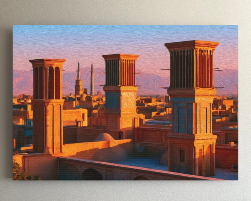 Ancient Windtower Skyline — Yazd, Iran