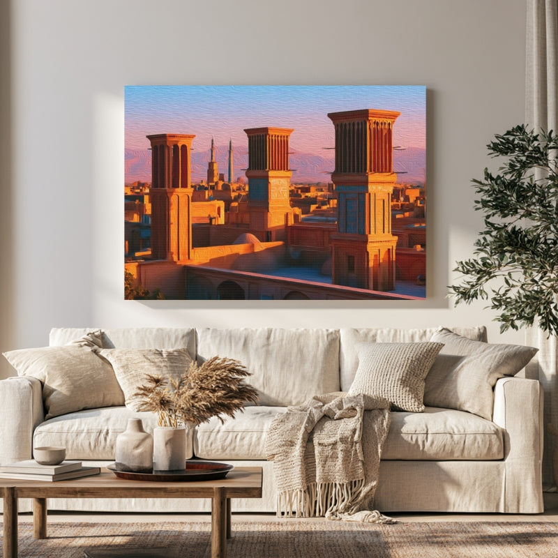 Ancient Windtower Skyline — Yazd, Iran, view 1