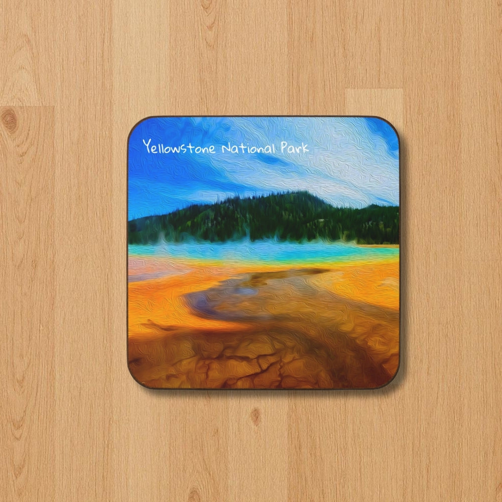 Yellowstone National Park, Wyoming | Grand Prismatic Spring | Original Series Hardboard Coaster