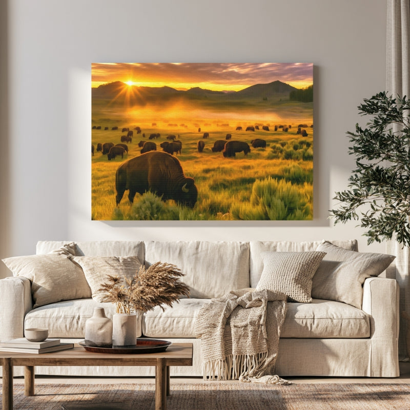 Lamar Valley Bison Herd — Yellowstone National Park, Wyoming, view 1