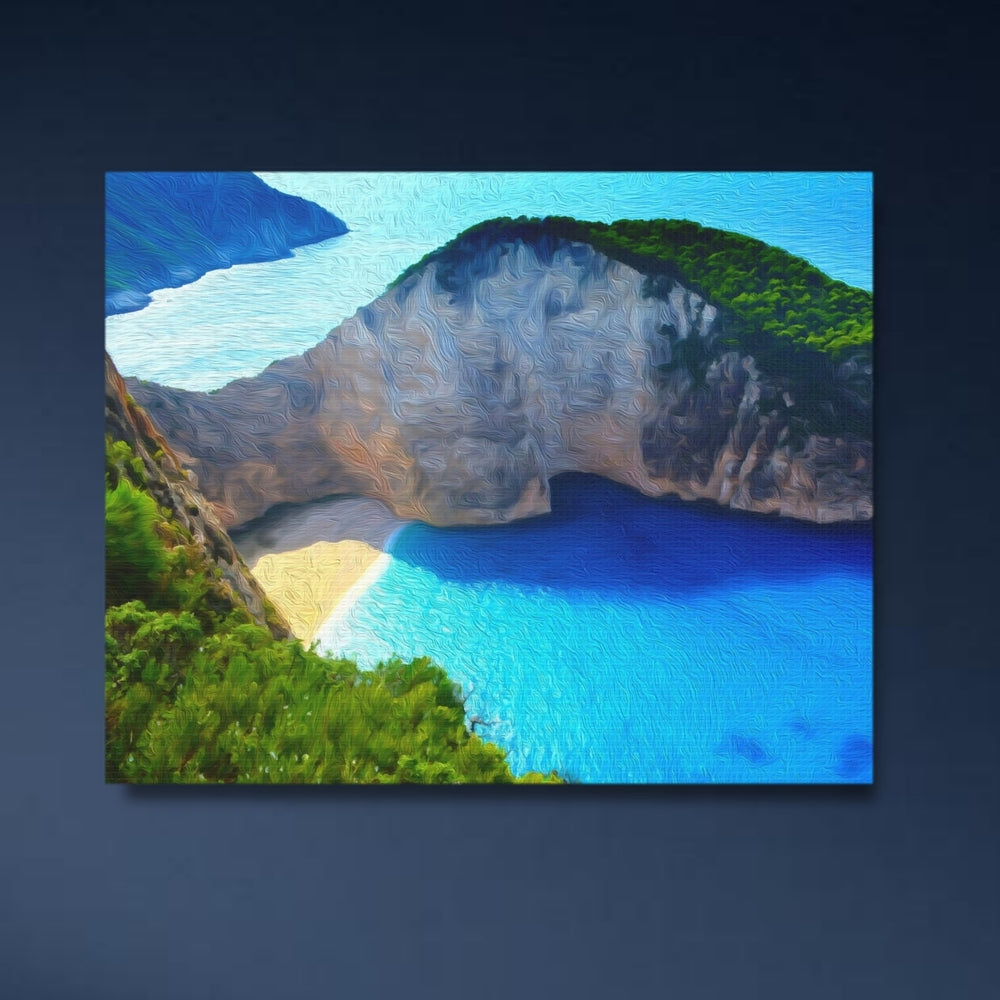 Zakynthos, Greece | Navagio Bay Shipwreck Cove | Original Series Gallery Canvas detail