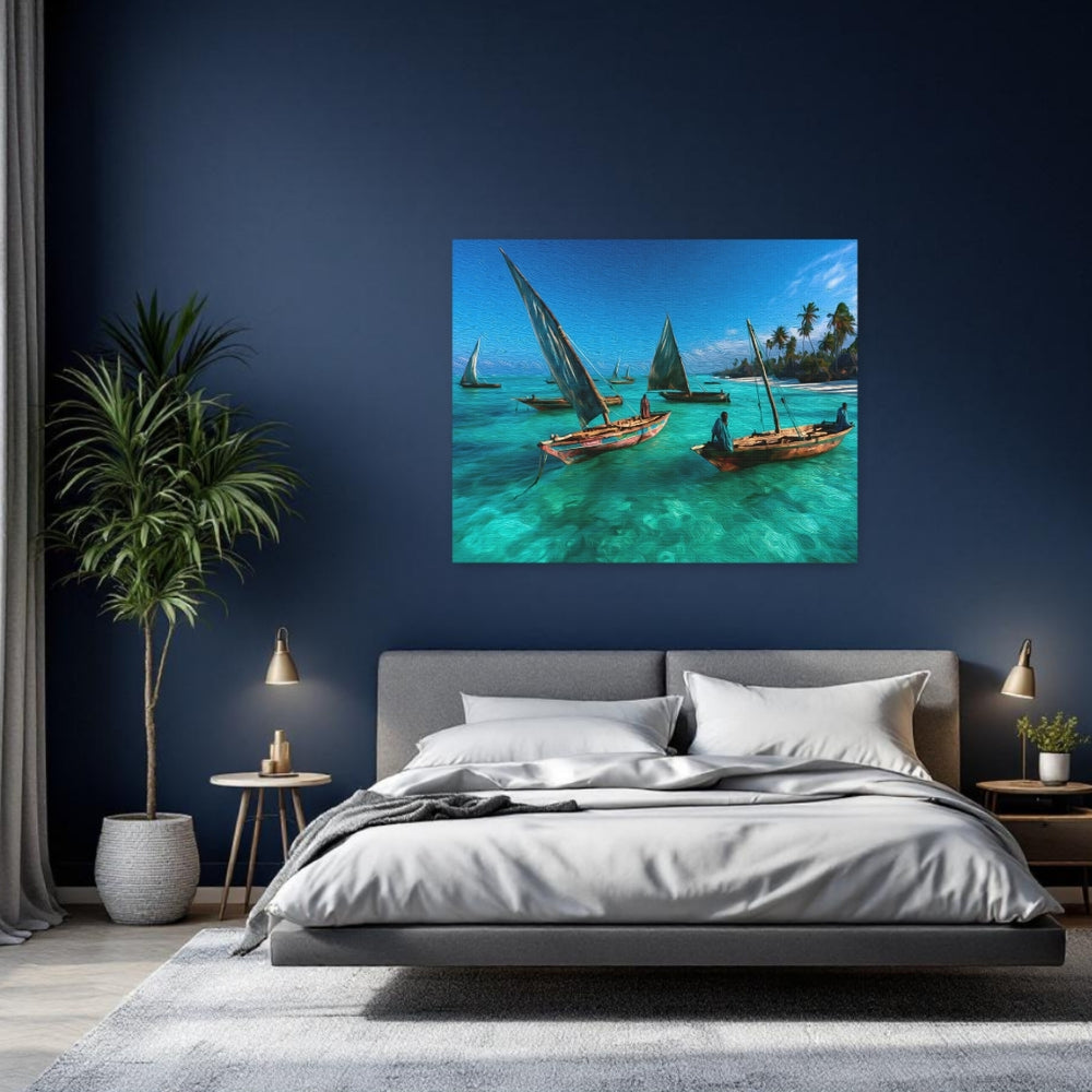 Zanzibar, Tanzania | Zanzibar Dhow Sailing Boats | Original Series Gallery Canvas detail