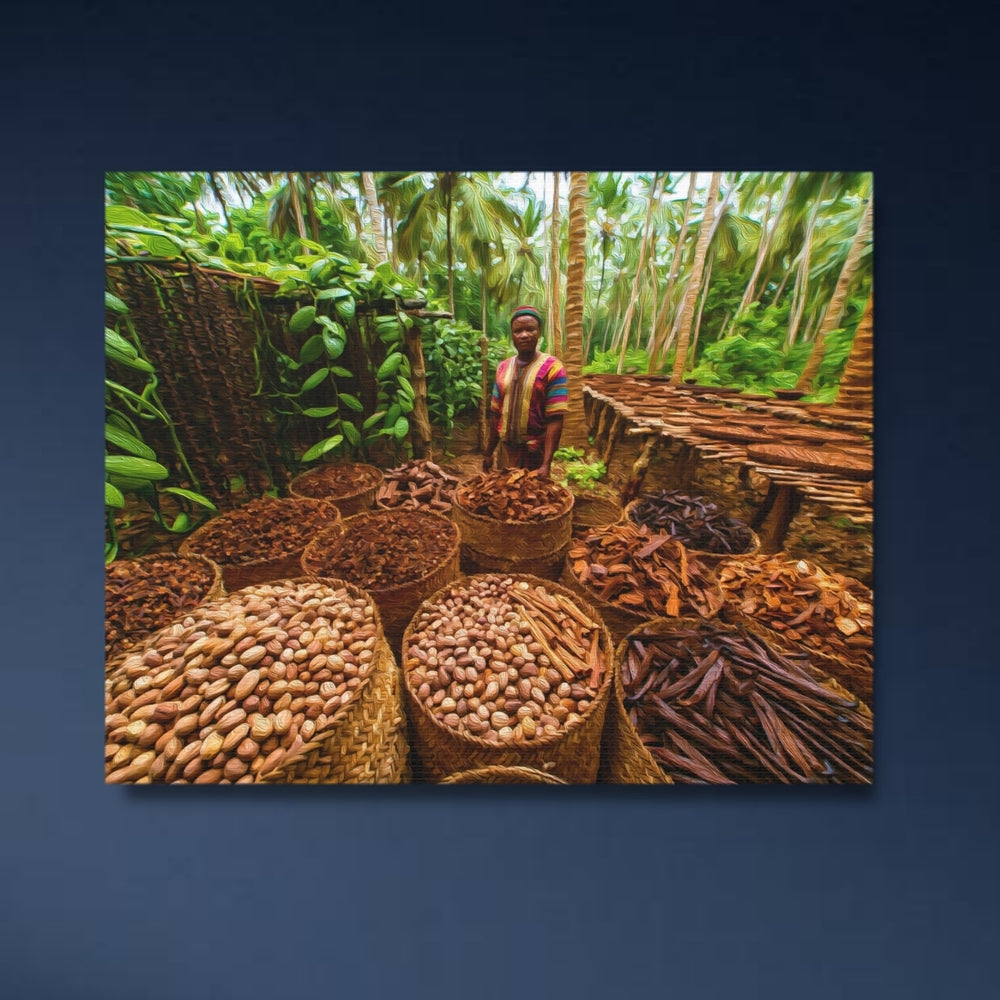 Zanzibar, Tanzania | Zanzibar Spice Farm Harvest | Original Series Gallery Canvas detail