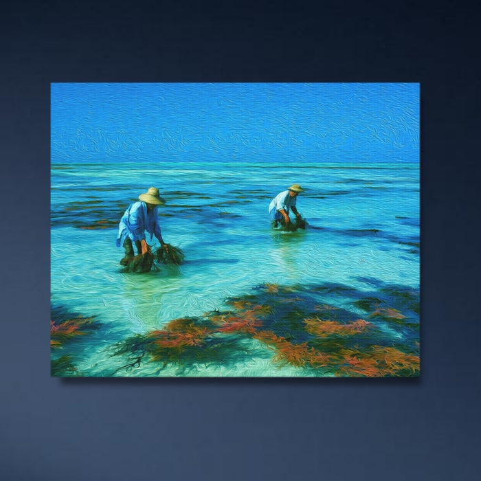Zanzibar, Tanzania | Zanzibar Seaweed Harvest Shallows | Original Series Gallery Canvas