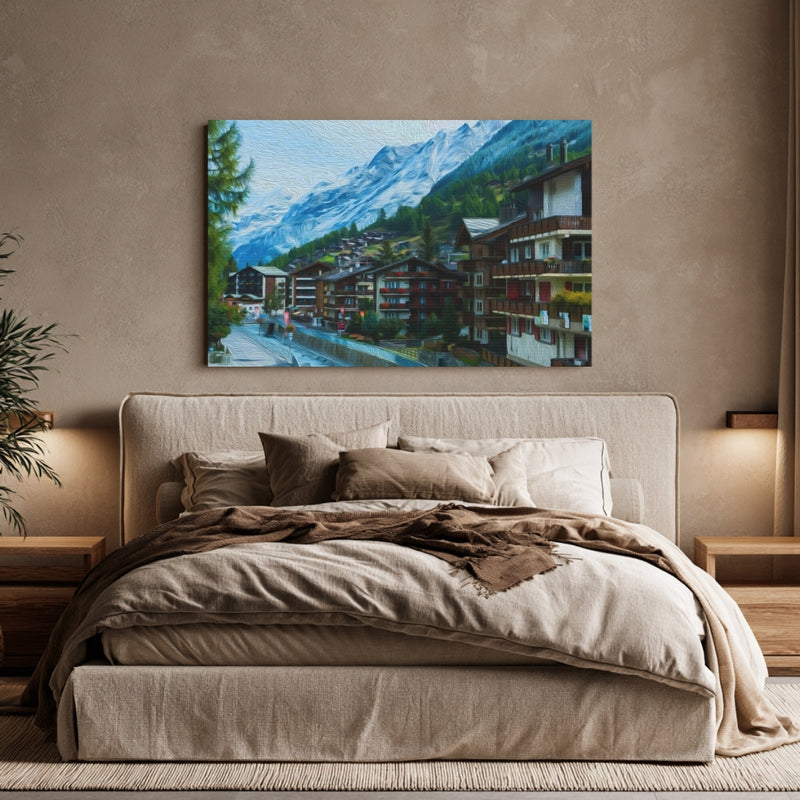 Alpine Village Mountain Stream — Zermatt, Switzerland, view 6