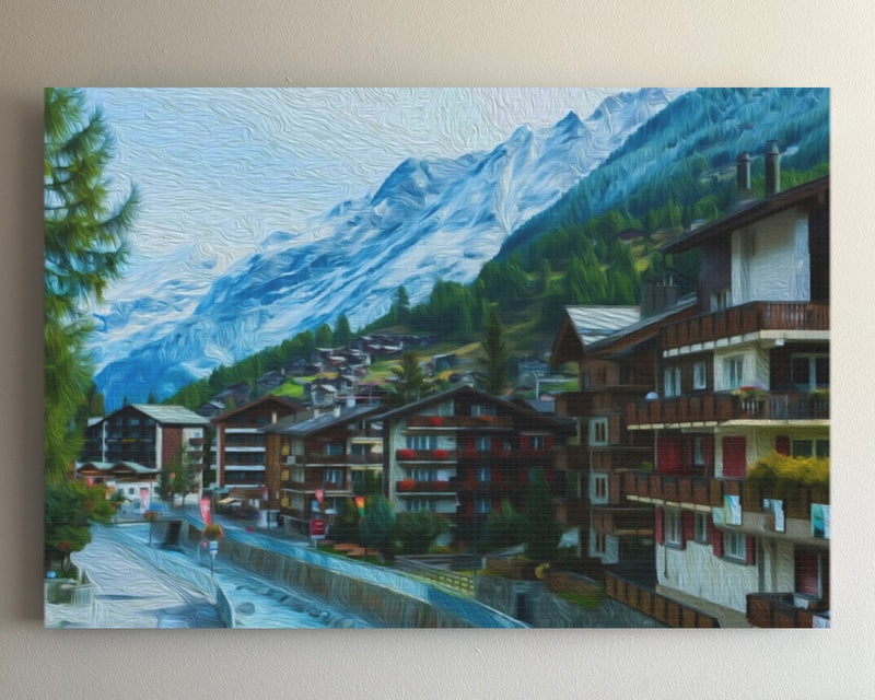 Alpine Village Mountain Stream — Zermatt, Switzerland