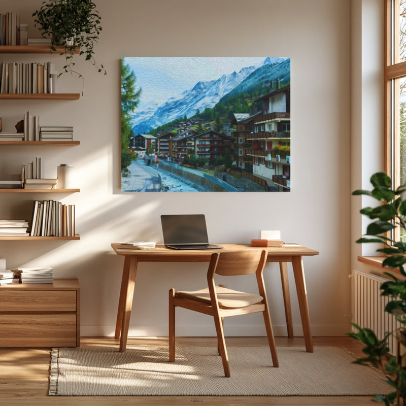 Alpine Village Mountain Stream — Zermatt, Switzerland, view 4