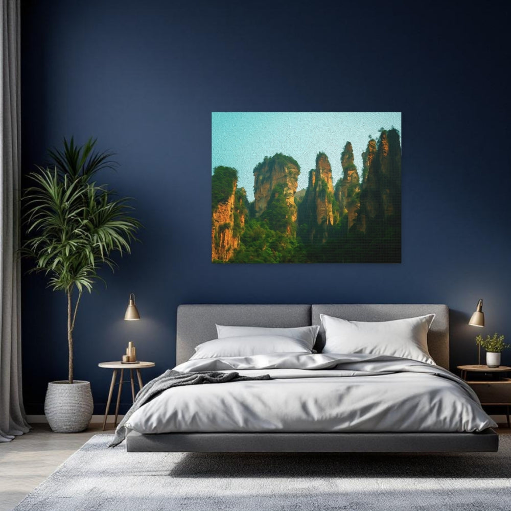 Zhangjiajie, China | Ancient Sandstone Pillar Forest | Original Series Gallery Canvas detail