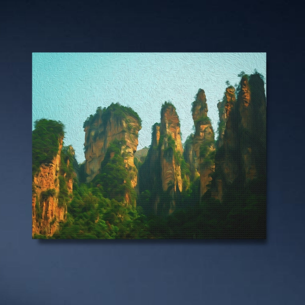 Zhangjiajie, China | Ancient Sandstone Pillar Forest | Original Series Gallery Canvas detail