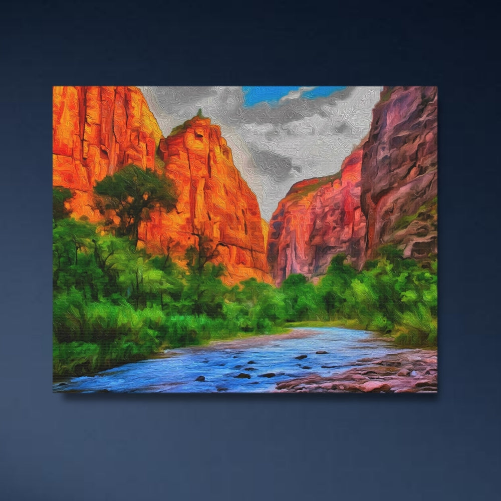 Zion National Park, Utah | Virgin River Canyon Narrows | Original Series Gallery Canvas detail