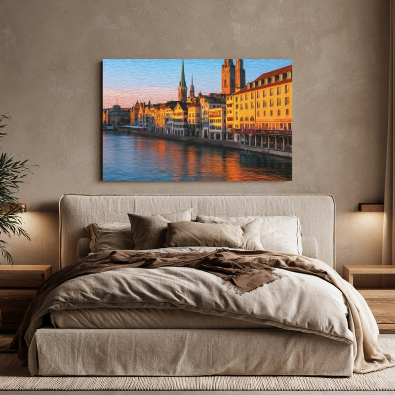 Limmat River Old Town — Zurich, Switzerland, view 6