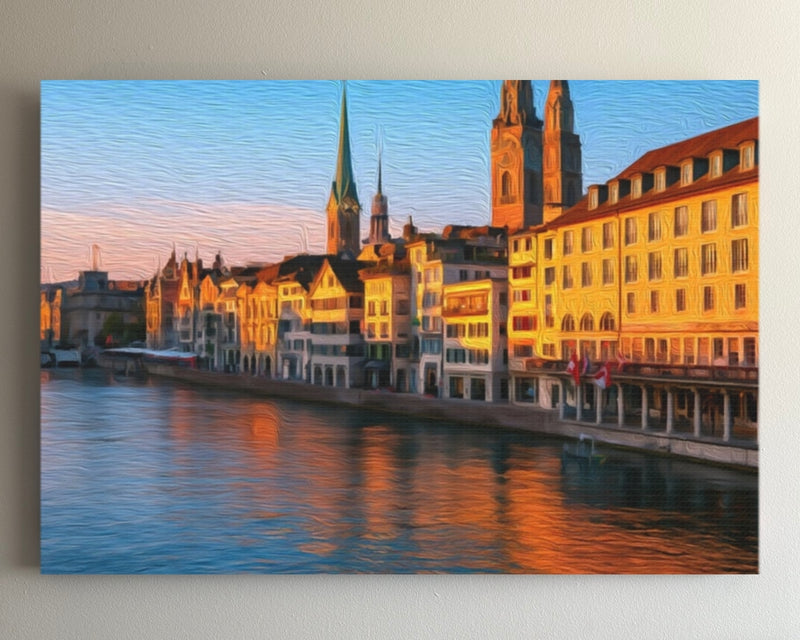 Limmat River Old Town — Zurich, Switzerland